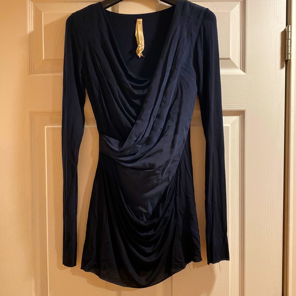 Bailey 44 Mini Dress. Two shades of black layering gives it a beautiful pop.